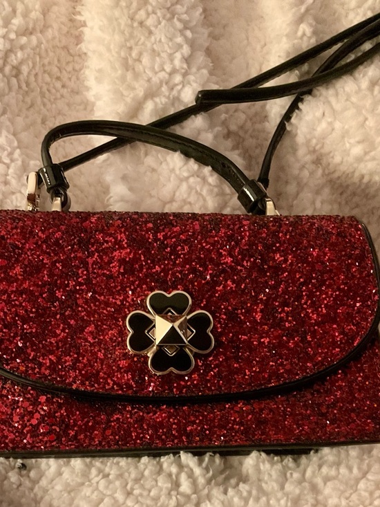 kate spade Handbags - Kate Spade Odette red Glitter Crossbody with Floral Medallion-